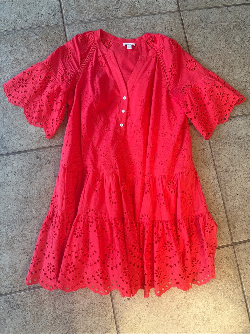 Coral Tiered Babydoll Dress